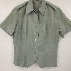 VTG 1984‎ US Army Women's Uniform Shirt 415 Size 12S Short Sleeve OG Militaria